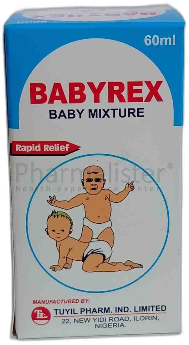 Babyrex Baby Mixture - Paracetamol Dill Oil & Chlorpheniramine - 60ml