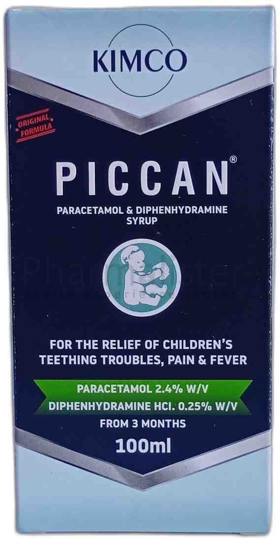 Piccan Paracetamol & Diphenhydramine Syrup - 100ml