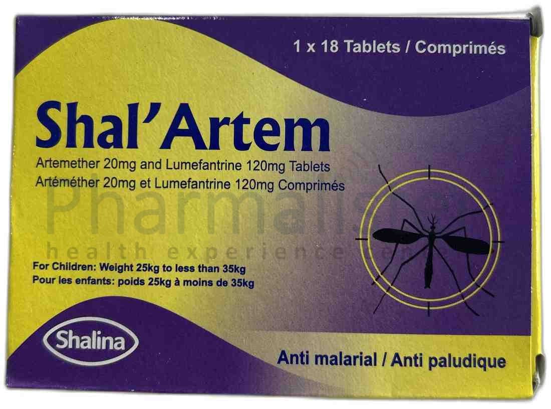 Shal'Artem Artemether 20mg and Lumefantrine 120mg Tablet - 12 Tablets